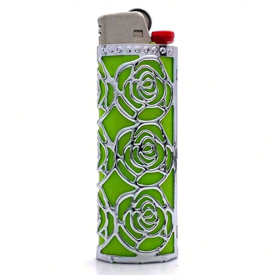 1PC,Hollow Rose Design For BIC J6 Lighter,(Only Suitable For BIC J6)Metal Lighter Holder, Shell Lighter Case Cover, Lighter Accessories,Smoking Accessories