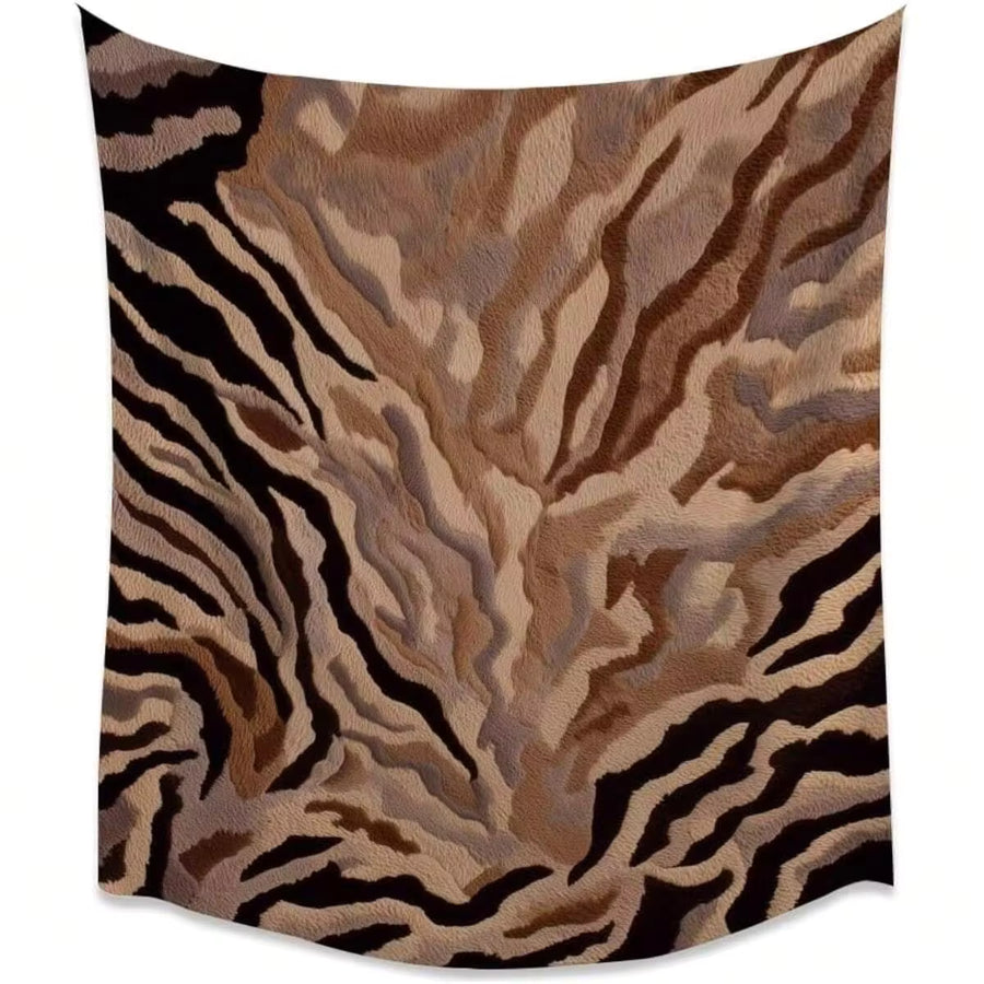Vintage Y2K Brown Tiger And Leopard Print Tapestry  Maximalist Dorm Wall Hanging Decor Classic Cheetah Print Tapestries For Home Living Room Wall Decor White40x60inch